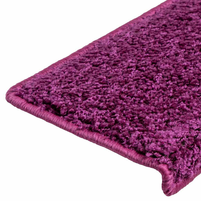 Covorașe pentru scări, 10 buc., 65x21x4 cm, violet, cu margini dreptunghiulare WALTI