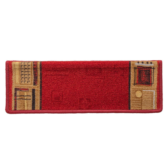 Covorașe pentru scări autoadezive, 5 buc., roșu, 65x21x4 cm - WALTI WALTI