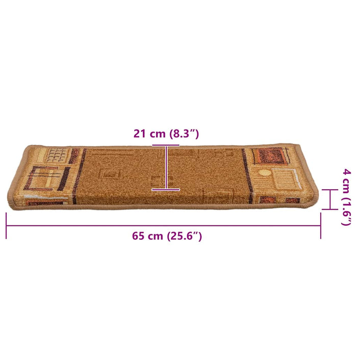 Covorașe scări autoadezive ,5 buc., bej ,65x21x4 cm - WALTI WALTI