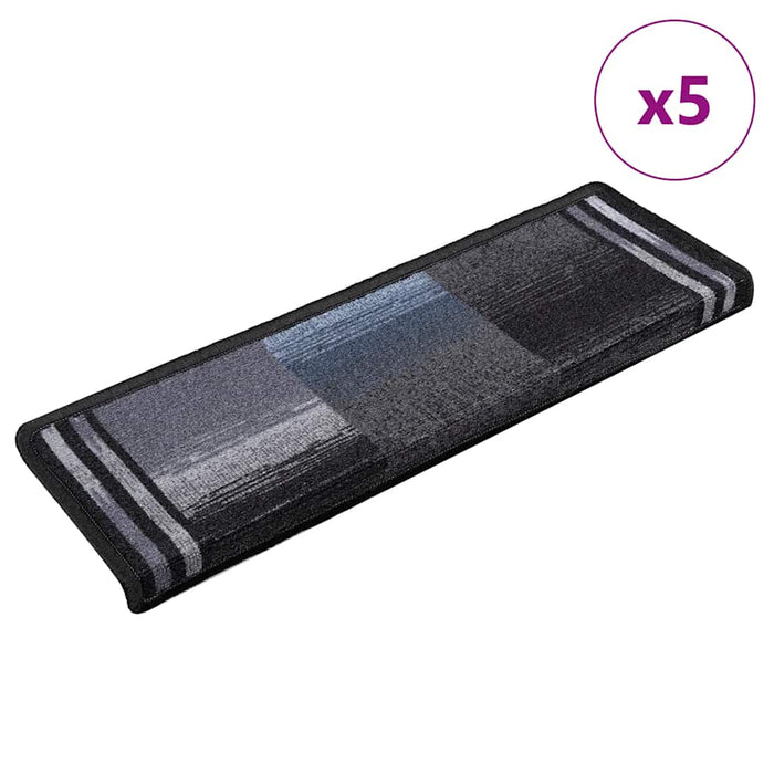 Covorașe de scări autoadezive, 5 buc., negru și gri, 65x21x4 cm - WALTI WALTI