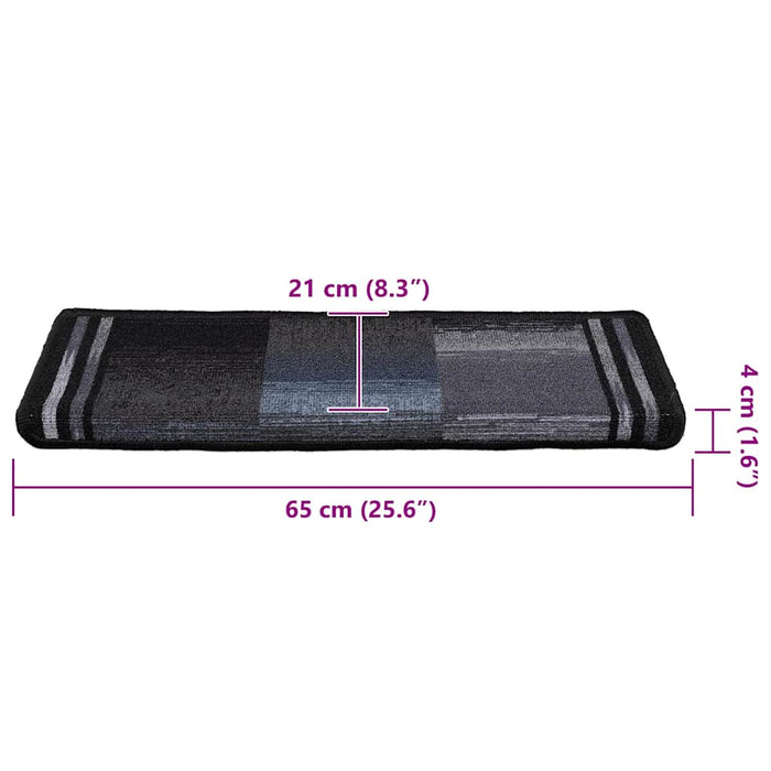 Covorașe de scări autoadezive, 5 buc., negru și gri, 65x21x4 cm - WALTI WALTI