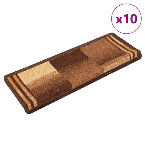 Covorașe pentru scări autoadezive, 10 buc., maro, 65x21x4 cm - WALTI WALTI