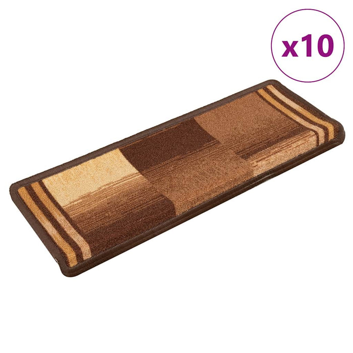 Covorașe pentru scări autoadezive, 10 buc., maro, 65x21x4 cm - WALTI WALTI