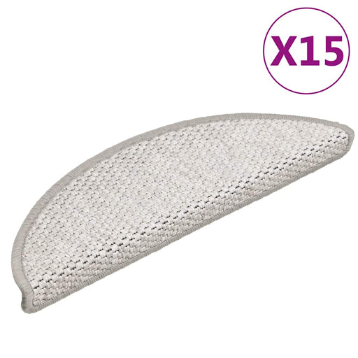 Covoraș scări autoadeziv aspect sisal 15 buc. platină 56x17x3cm - WALTI WALTI