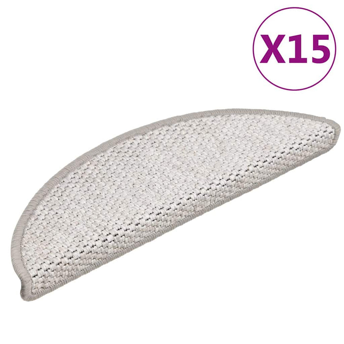 Covoraș scări autoadeziv aspect sisal 15 buc. platină 56x17x3cm - WALTI WALTI