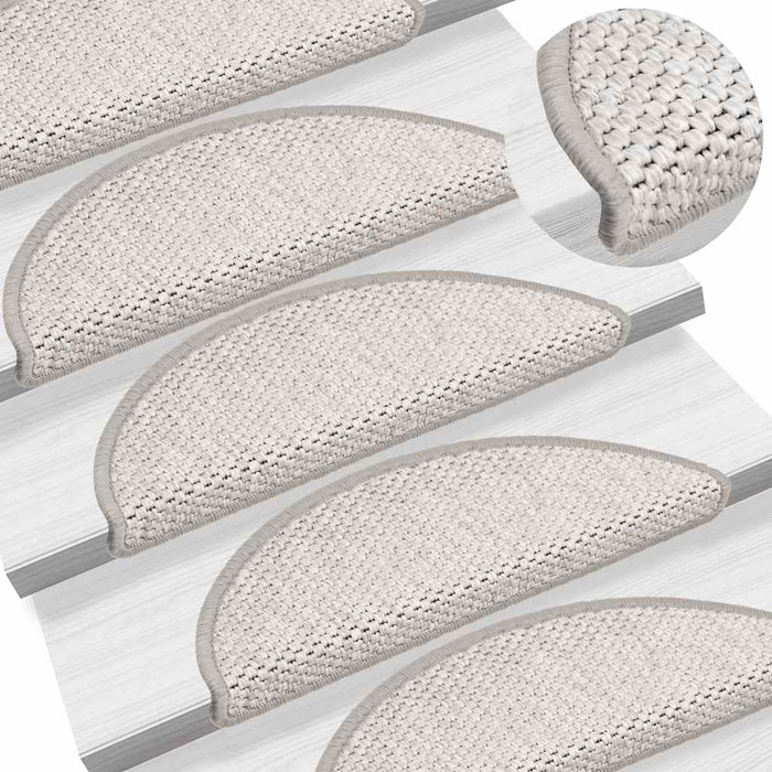 Covoraș scări autoadeziv aspect sisal 15 buc. platină 56x17x3cm - WALTI WALTI