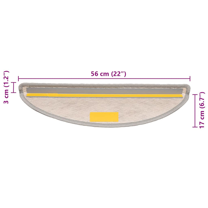 Covoraș scări autoadeziv aspect sisal 15 buc. platină 56x17x3cm - WALTI WALTI