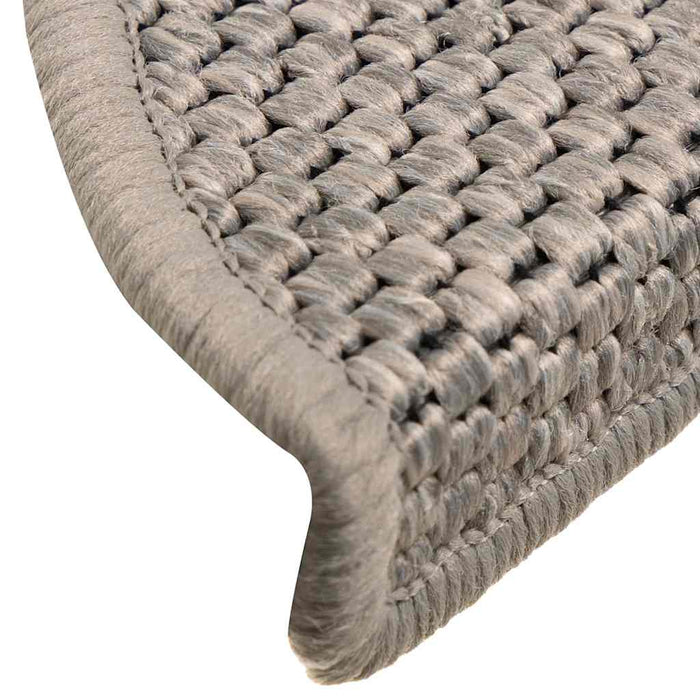 Covorașe scări autoadezive 15 buc argintiu 56x17x3 aspect sisal WALTI