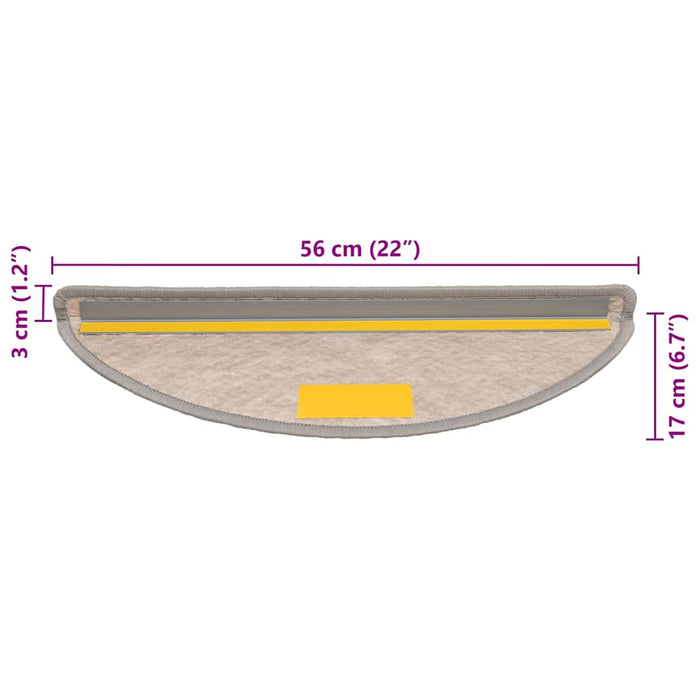 Covorașe scări autoadezive 15 buc argintiu 56x17x3 aspect sisal WALTI
