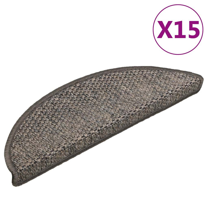 Covoraș scări autoadeziv 15 buc gri/bej 56x17x3cm aspect sisal WALTI