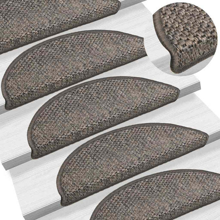 Covoraș scări autoadeziv 15 buc gri/bej 56x17x3cm aspect sisal WALTI