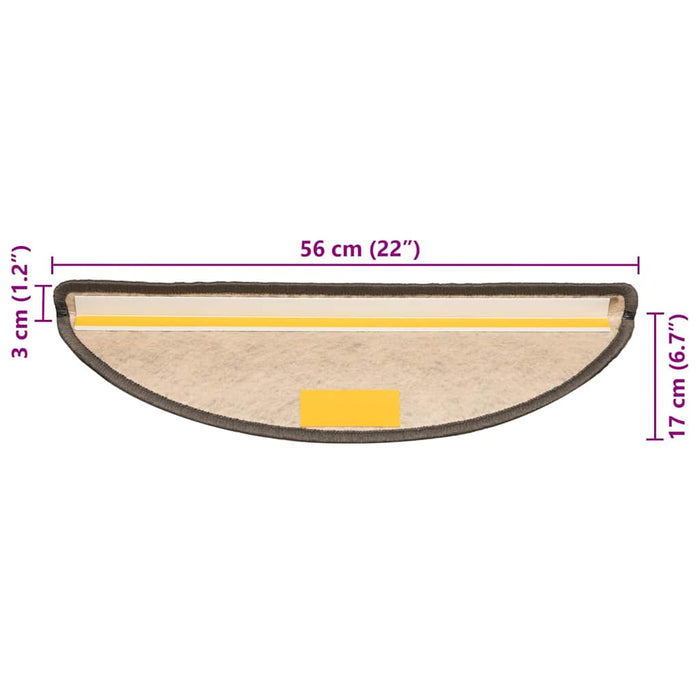 Covoraș scări autoadeziv 15 buc gri/bej 56x17x3cm aspect sisal WALTI