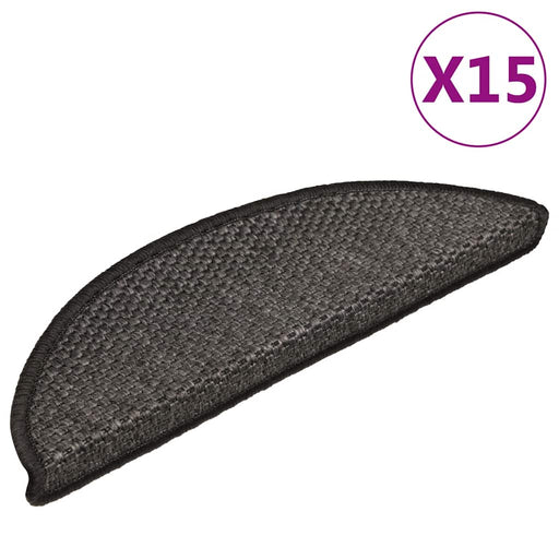 Covorașe scări autoadezive 15 buc antracit 56x17x3 aspect sisal - WALTI WALTI
