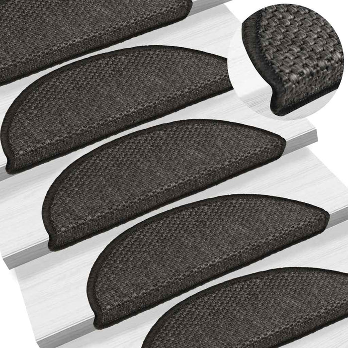 Covorașe scări autoadezive 15 buc antracit 56x17x3 aspect sisal - WALTI WALTI
