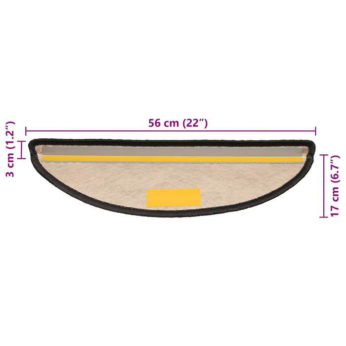 Covorașe scări autoadezive 15 buc antracit 56x17x3 aspect sisal - WALTI WALTI