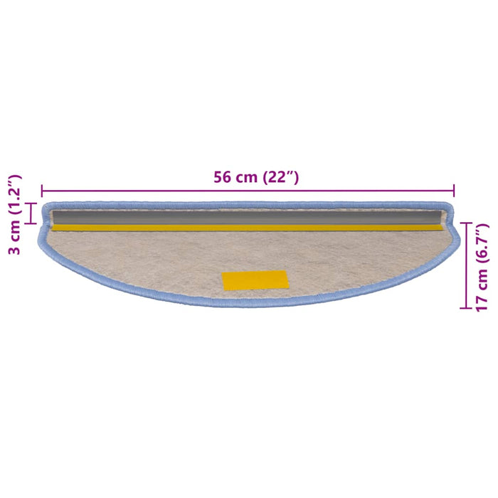 Covoraș scări autoadeziv 15 buc. albastru, 56x17x3 aspect sisal - WALTI WALTI