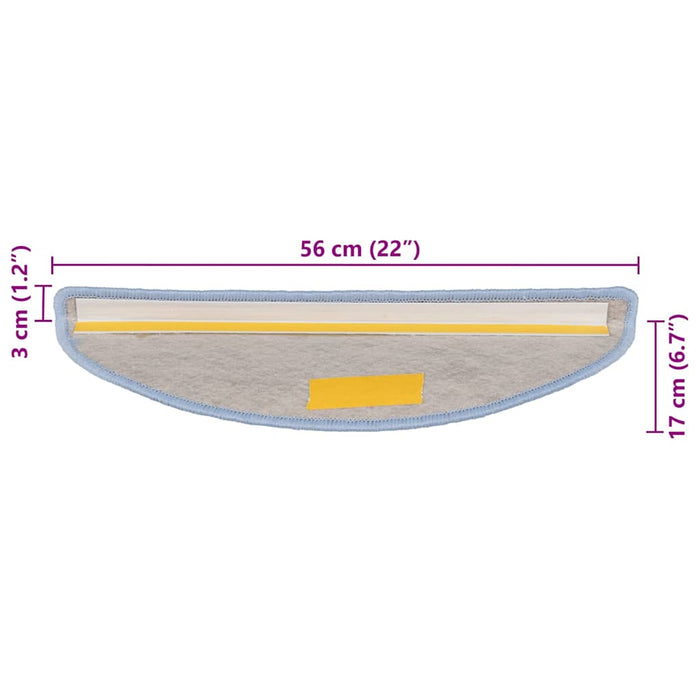Covoraș scări autoadeziv 15 buc. albastru, 56x17x3 aspect sisal - WALTI WALTI