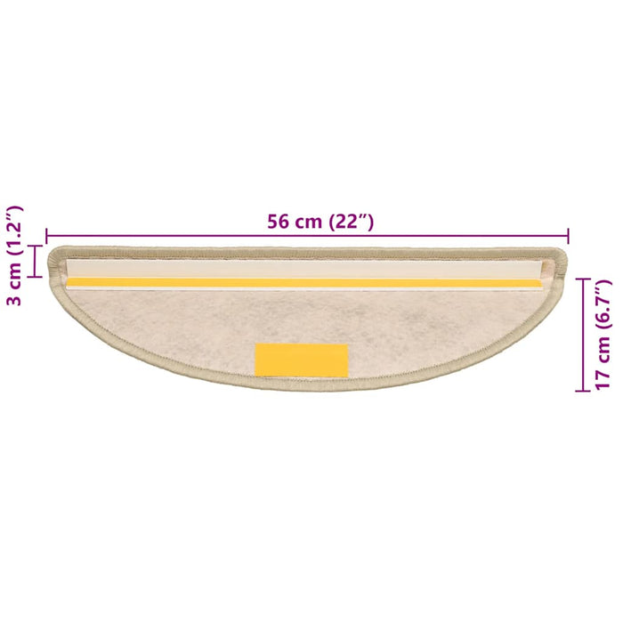 Covorașe scări autoadezive 15 buc. verde 56x17x3cm aspect sisal - WALTI WALTI