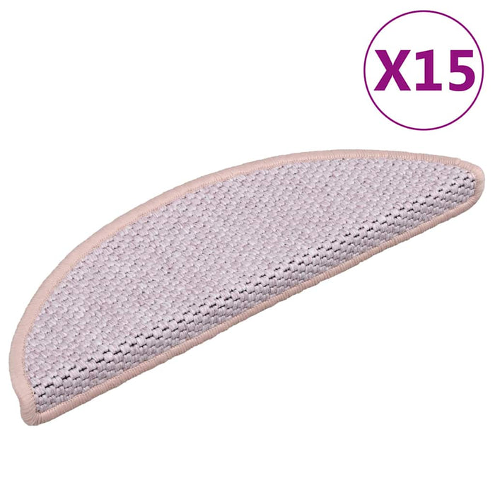 Covorașe scări autoadezive 15 buc. roz, 56x17x3cm aspect sisal WALTI