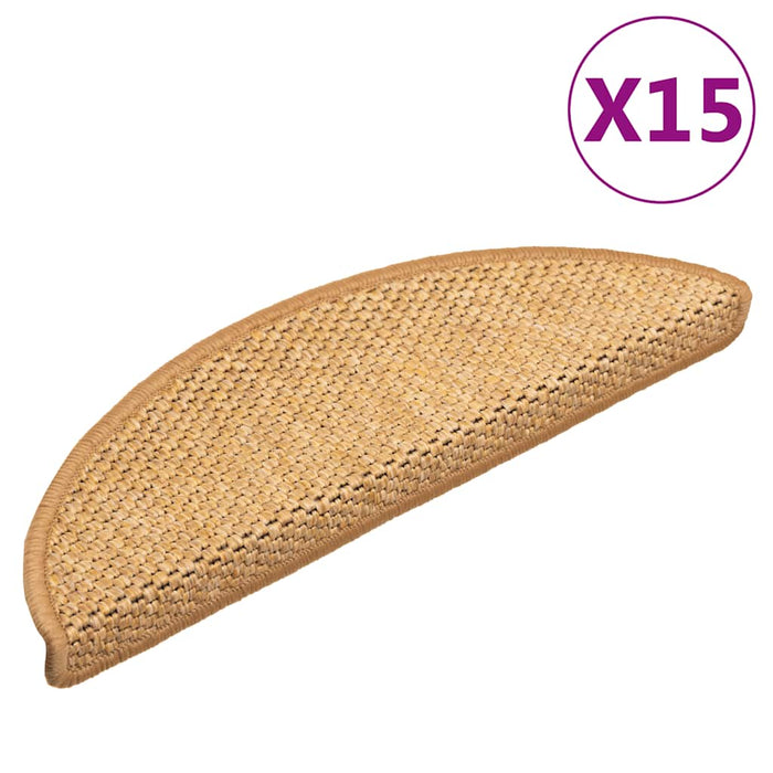 Covorașe scări autoadezive 15 buc. sisal 56x17x3 aspect sisal - WALTI WALTI