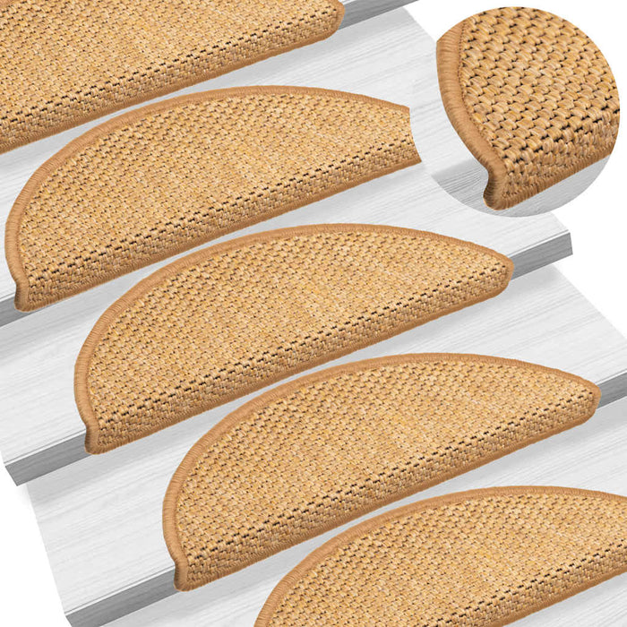 Covorașe scări autoadezive 15 buc. sisal 56x17x3 aspect sisal - WALTI WALTI