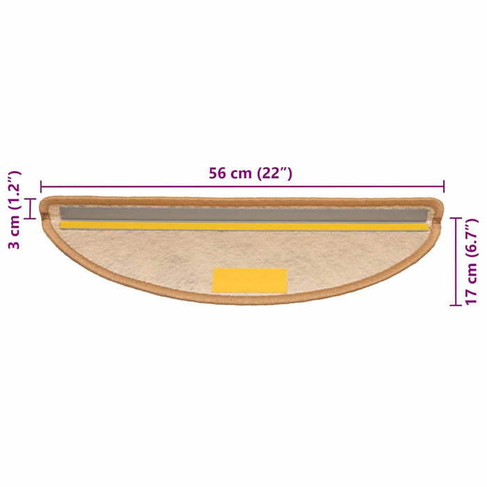 Covorașe scări autoadezive 15 buc. sisal 56x17x3 aspect sisal - WALTI WALTI