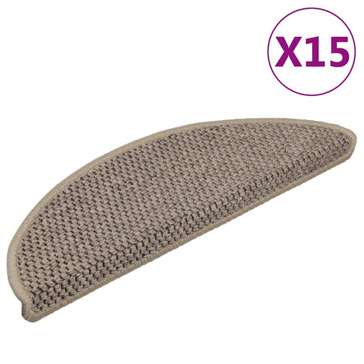 Covorașe scări autoadezive aspect sisal, 15 buc. bej 56x17x3cm - WALTI WALTI