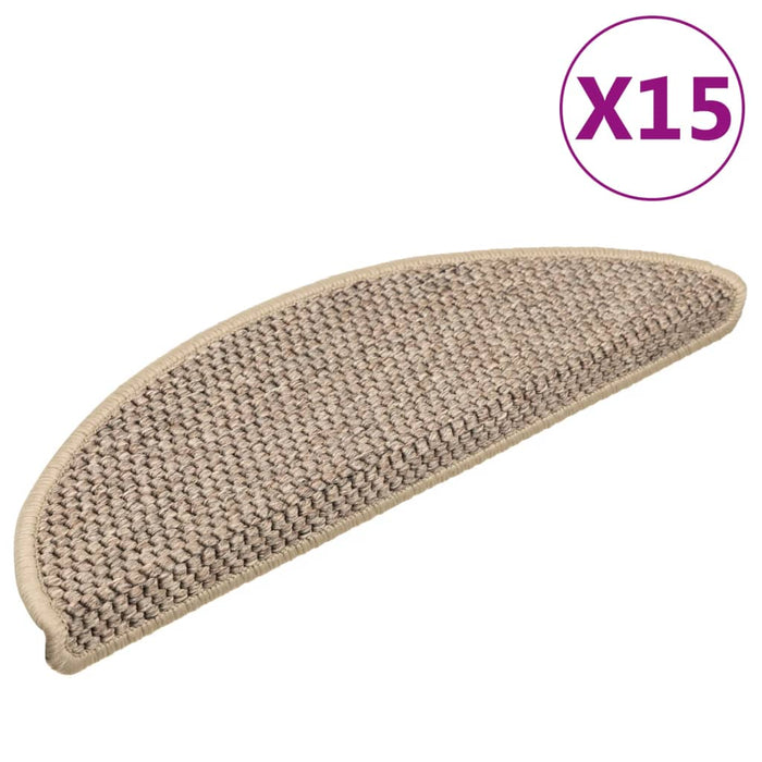 Covorașe scări autoadezive aspect sisal, 15 buc. bej 56x17x3cm - WALTI WALTI