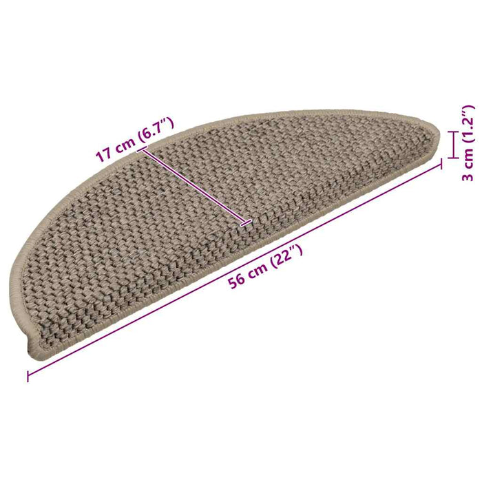Covorașe scări autoadezive aspect sisal, 15 buc. bej 56x17x3cm - WALTI WALTI