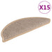 Covorașe scări autoadezive 15 buc. bej deschis 56x17x3cm sisal - WALTI WALTI