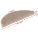 Covorașe scări autoadezive 15 buc. bej deschis 56x17x3cm sisal - WALTI WALTI