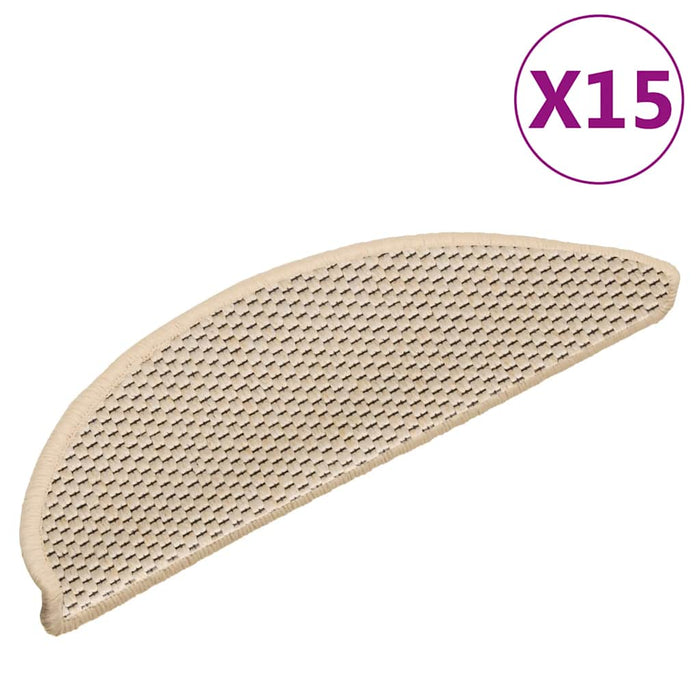 Covorașe scări autoadezive 15 buc berber 56x17x3cm aspect sisal WALTI