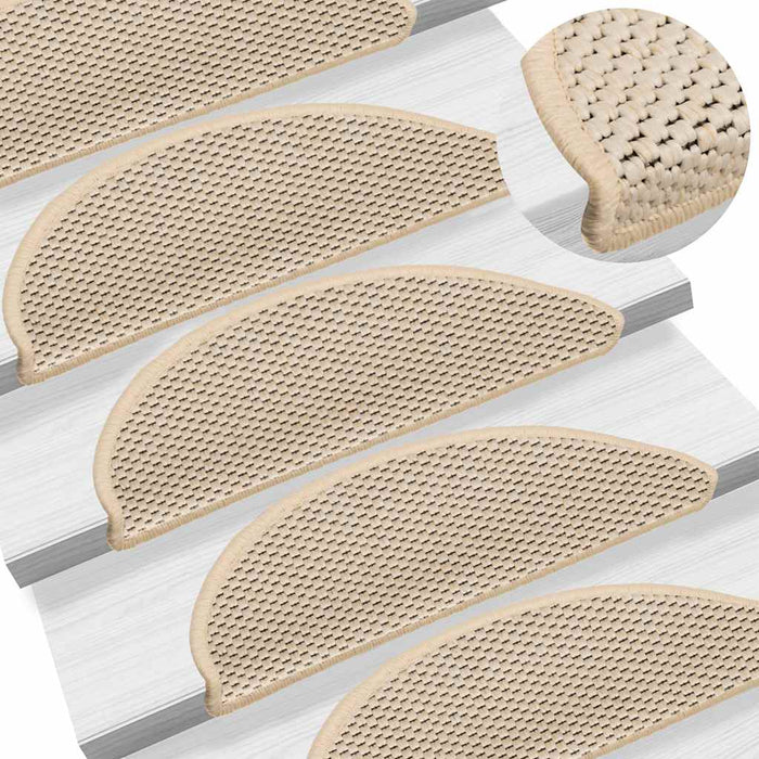Covorașe scări autoadezive 15 buc berber 56x17x3cm aspect sisal WALTI