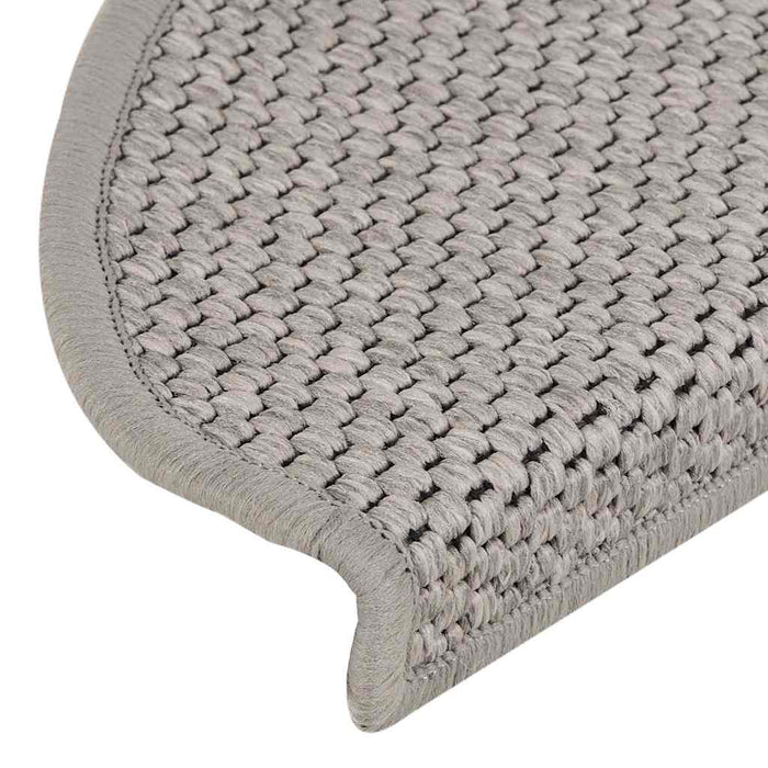 Covorașe autoadezive scări, 15 buc., argintiu, 65x21x4cm, sisal - WALTI WALTI