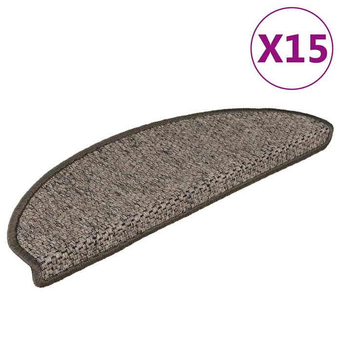 Covorașe autoadezive de scări 15 buc. gri/bej 65x21x4cm sisal WALTI