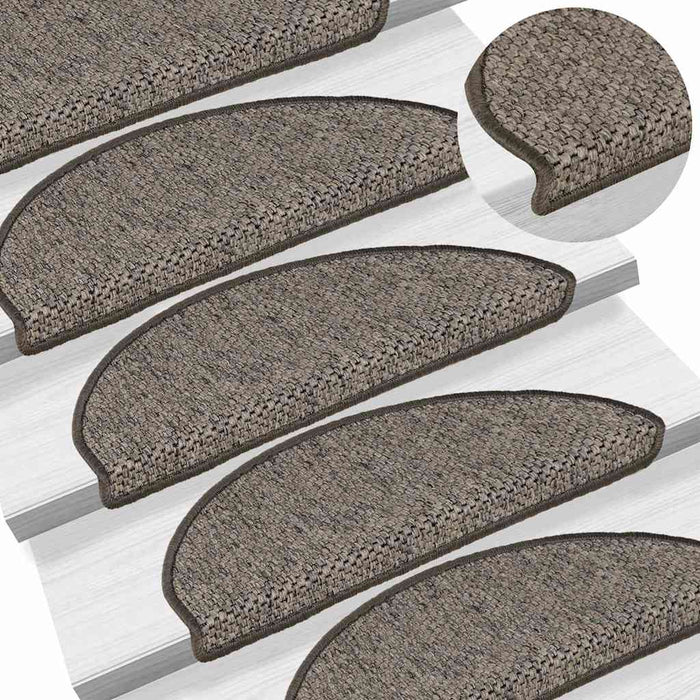 Covorașe autoadezive de scări 15 buc. gri/bej 65x21x4cm sisal WALTI