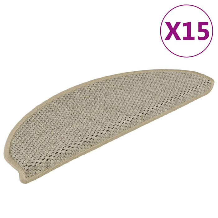 Covorașe scări autoadezive, 15 buc. verde 65x21x4 cm, sisal WALTI