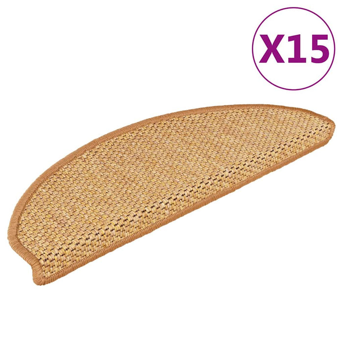 Covorașe scări autoadezive, 15 buc. portocaliu 65x21x4cm, sisal WALTI