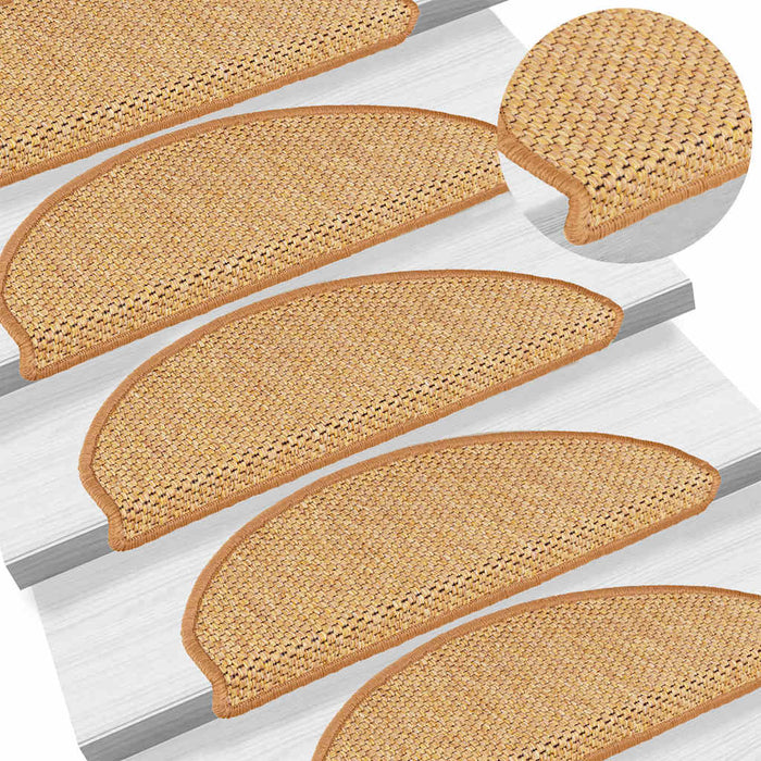 Covorașe scări autoadezive, 15 buc. portocaliu 65x21x4cm, sisal WALTI