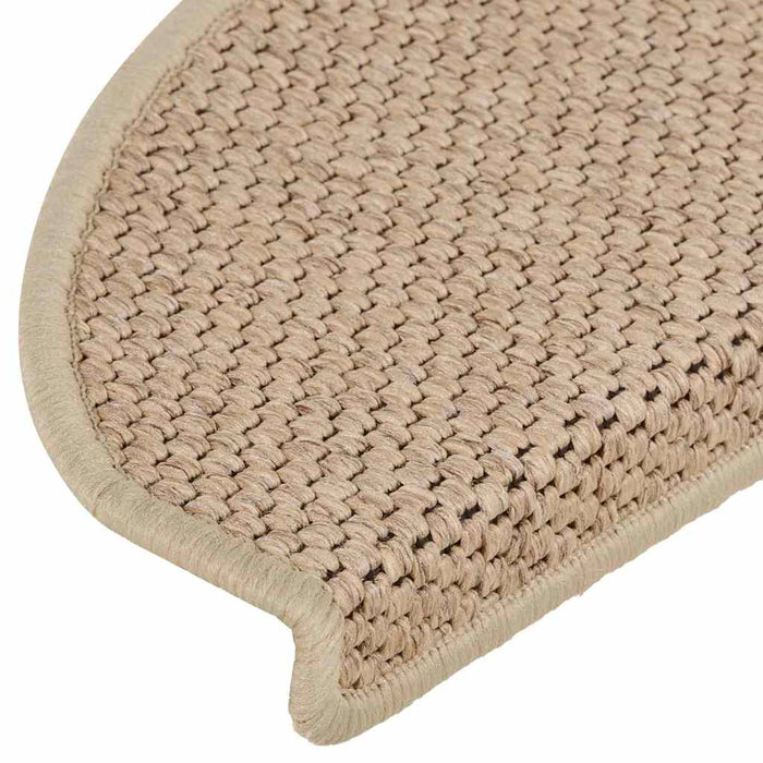 Covorașe scări autoadezive 15buc nisipiu 65x21x4cm aspect sisal - WALTI WALTI