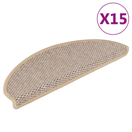 Covorașe scări autoadezive 15 buc. bej deschis 65x21x4cm sisal - WALTI WALTI