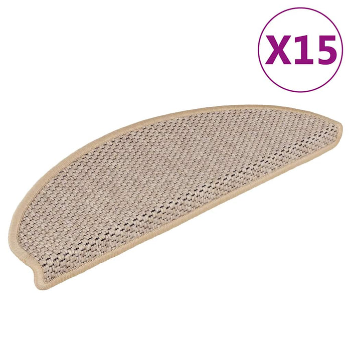 Covorașe scări autoadezive 15 buc. bej deschis 65x21x4cm sisal - WALTI WALTI