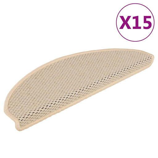 Covorașe scări autoadezive, 15 buc., berber, 65x21x4 cm, sisal - WALTI WALTI