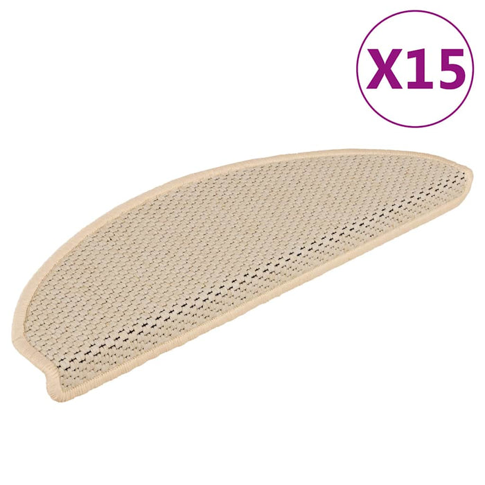 Covorașe scări autoadezive, 15 buc., berber, 65x21x4 cm, sisal - WALTI WALTI