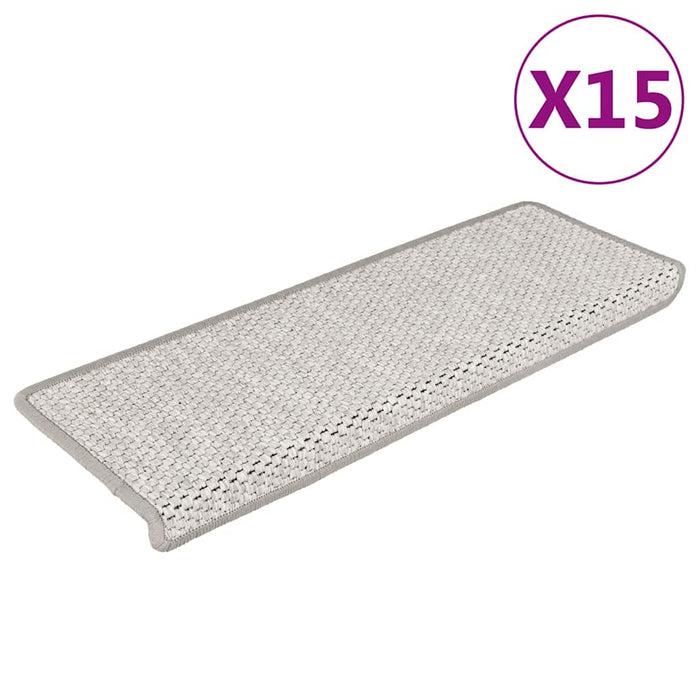 Covoraș scări autoadeziv 15 buc platină 65x21x4 cm aspect sisal - WALTI WALTI