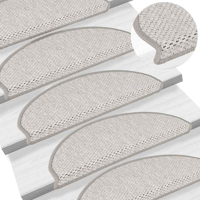 Covoraș scări autoadeziv 15 buc platină 65x21x4 cm aspect sisal - WALTI WALTI