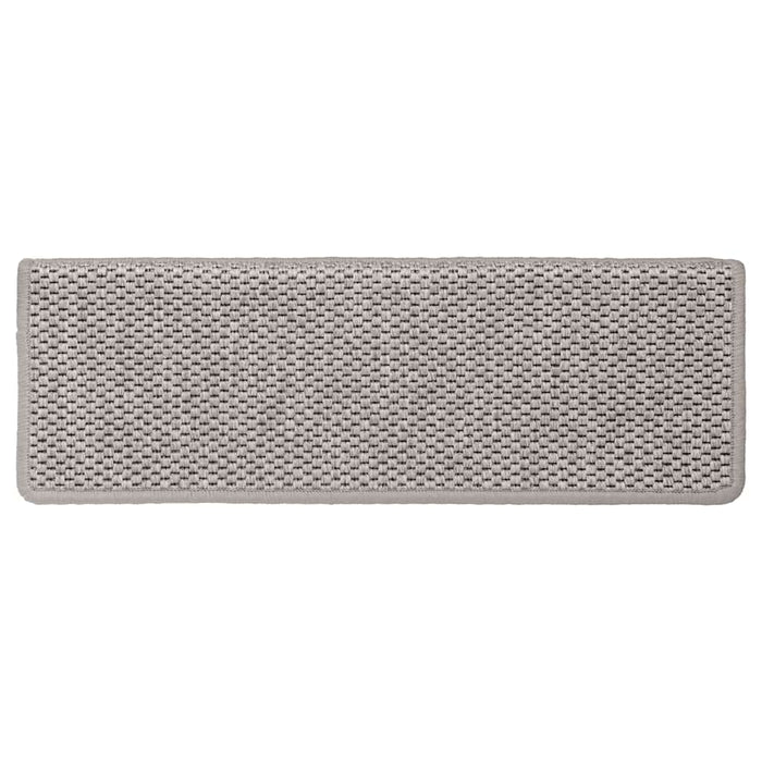 Covorașe autoadezive scări, 15 buc., argintiu, 65x21x4cm, sisal - WALTI WALTI