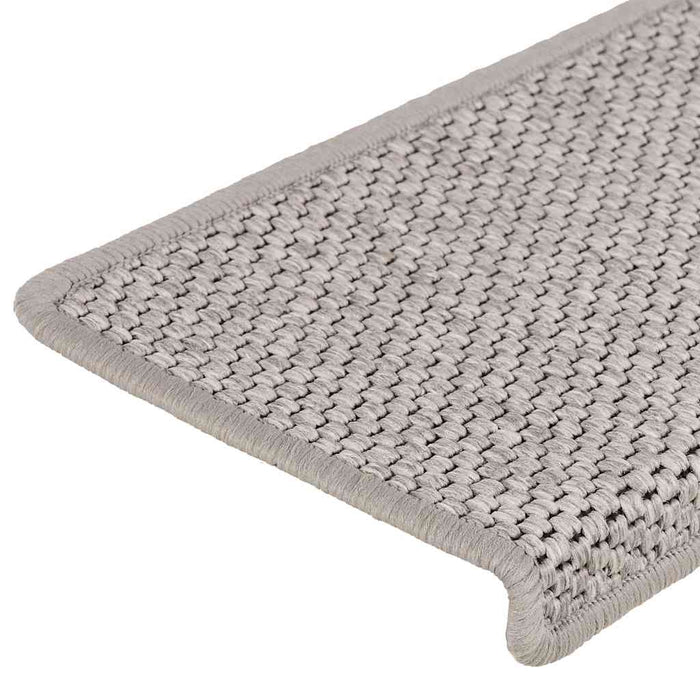 Covorașe autoadezive scări, 15 buc., argintiu, 65x21x4cm, sisal - WALTI WALTI