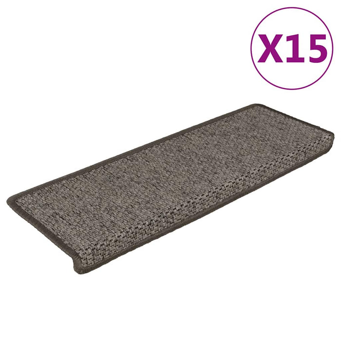 Covoraș scări autoadeziv 15 buc. gri&bej 65x21x4cm aspect sisal - WALTI WALTI