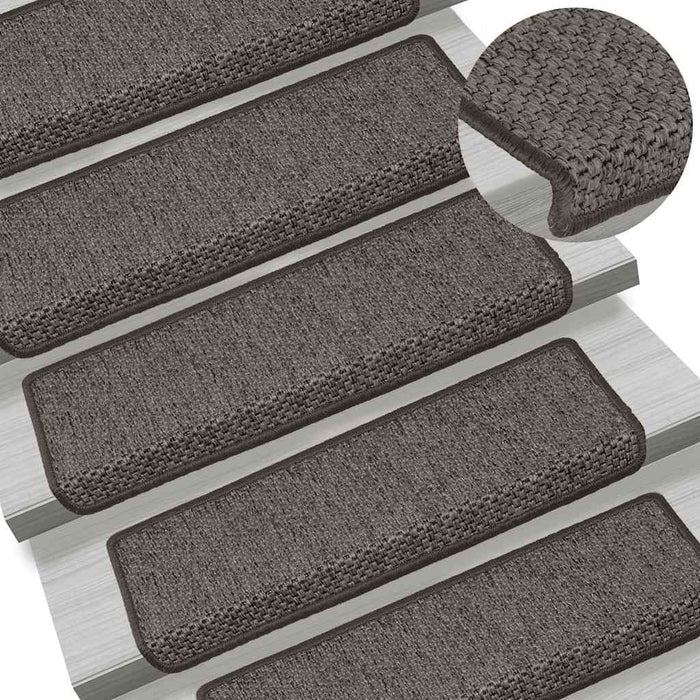 Covoraș scări autoadeziv 15 buc. gri&bej 65x21x4cm aspect sisal - WALTI WALTI